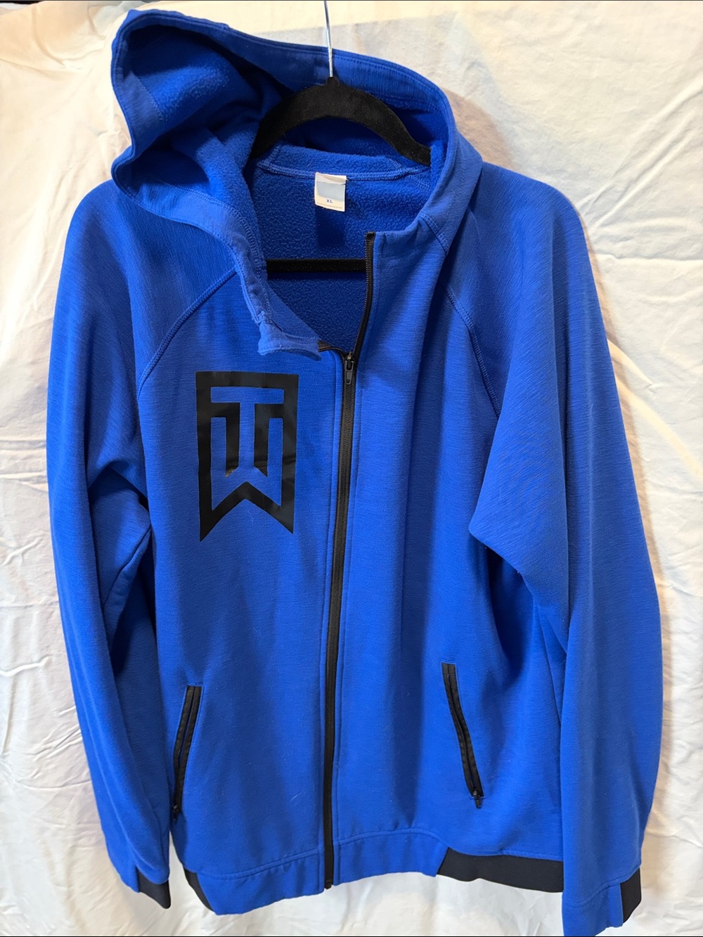 Sport-Tek Royal Blue Hooded Zip Jacket with Black Logo